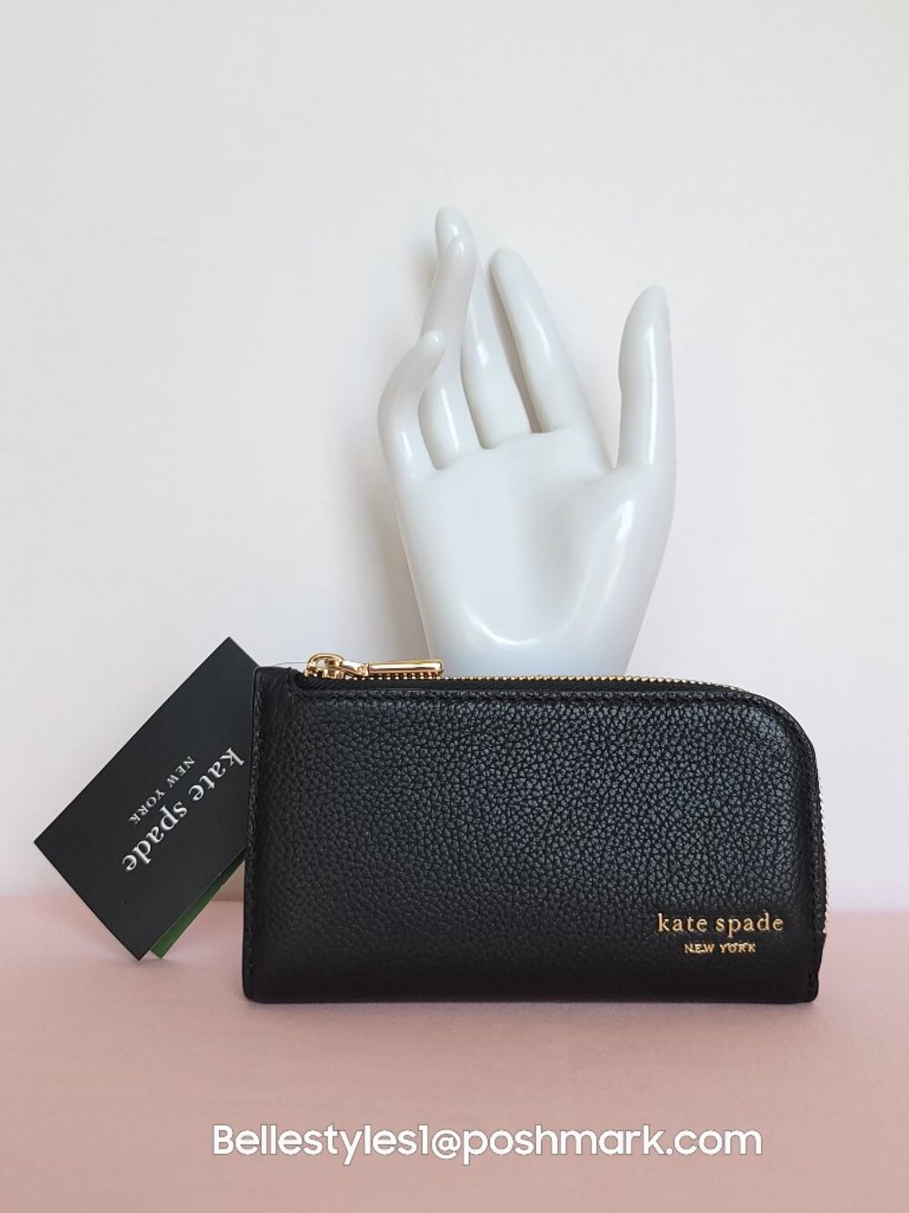 KATE SPADE Devin Pebbled Leather Small Bifold Wallet-Black color⭐ - Picture 5 of 16
